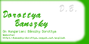 dorottya banszky business card